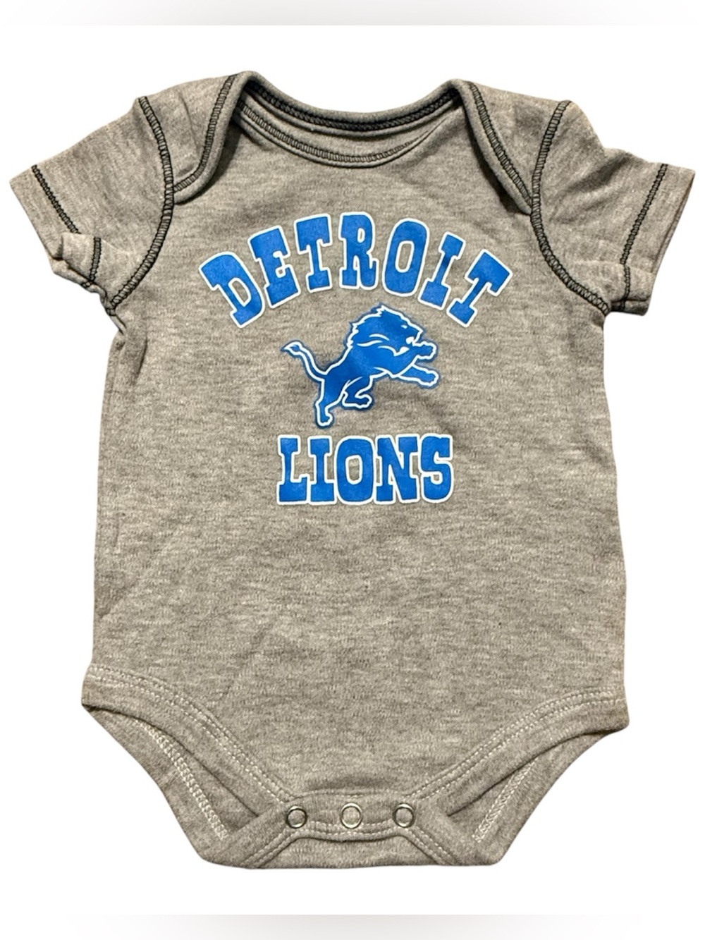 Detroit Lions Baby Bodysuit 0-3M Grey Blue NFL Team Apparel